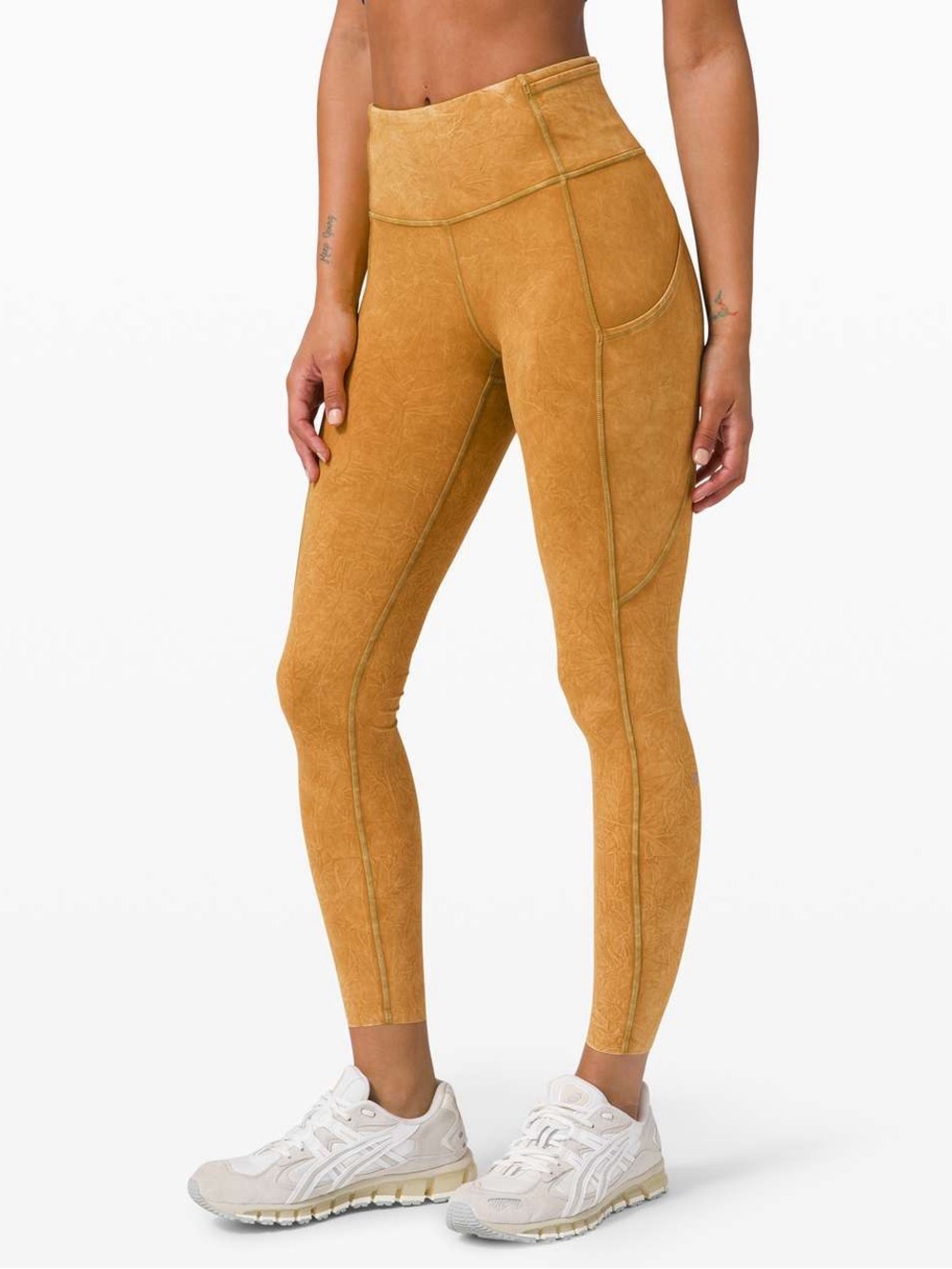 💛 Lululemon Fast and Free Tight II 25" Ice Dye Spiced Bronze Running Size 6